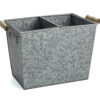 Shown in galvanized iron and natural mango wood.