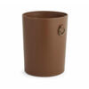 Shown in cognac faux leather with antique brass hardware.