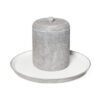 Shown in matte white and grey shagreen-textured resin. Ice bucket includes removable plastic liner.