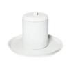 Shown in matte white shagreen-textured resin. Ice bucket includes removable plastic liner.
