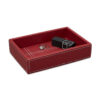 Shown in burgundy faux leather.