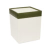 Shown in ivory and olive faux leather.
