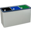 Shown in powder-coated dove grey and blue iron.