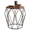 Shown in dark walnut mango wood and textured ORB powder-coated iron.