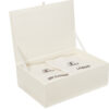 Shown in shagreen ivory faux leather.
