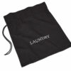 Shown in black cotton canvas with embroidery.
