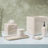 Shown in speckled matte sand and white swirl resin.