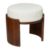 Shown in chocolate mango wood with Sunbrella upholstery in Platform Salt.