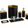 Shown in matte black and gold stainless steel.