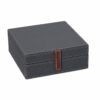 Shown in textured charcoal and distressed brown faux leather.