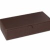 Shown in shagreen brown faux leather with blind embossing. Shown in shagreen brown faux leather with blind embossing.