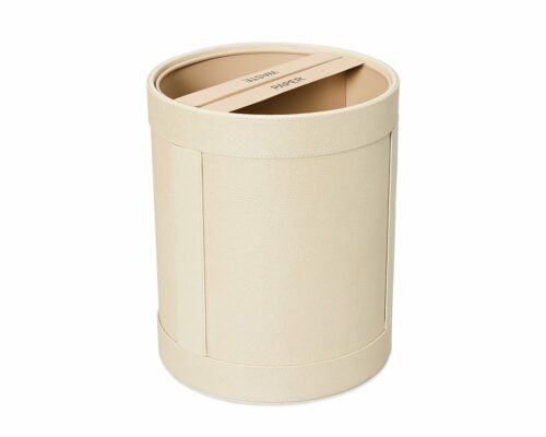 Shown in sand faux leather and sand powder-coated iron.