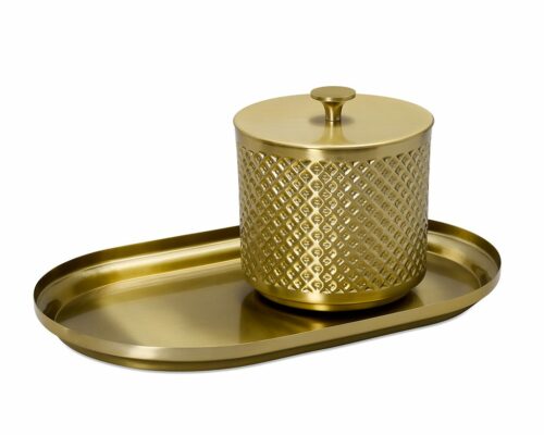 Shown in champagne brass stainless steel