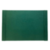 Shown in forest green faux leather.