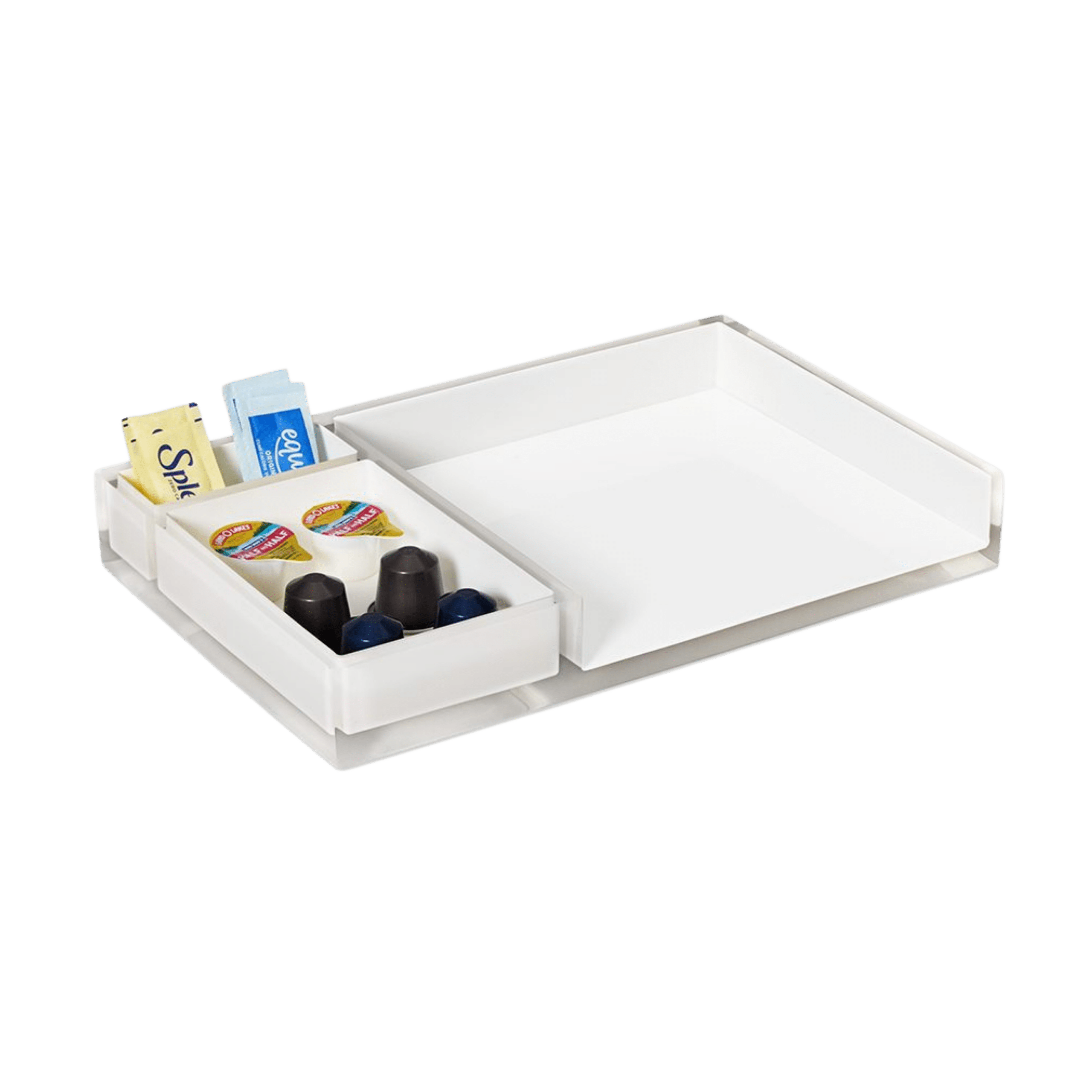 Cubix White Coffee Tray